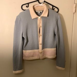 St. John Blue Sweater Jacket Cardigan